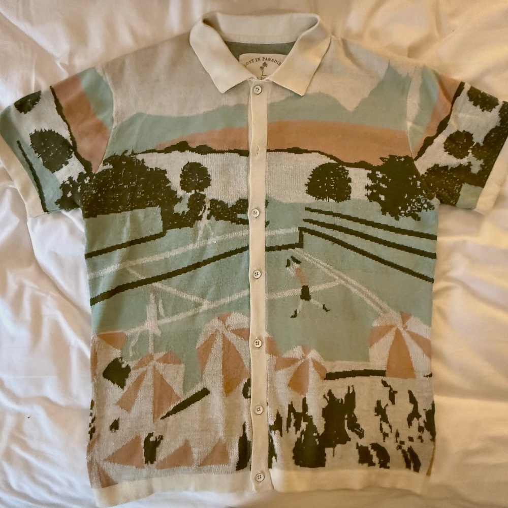 Lost in Paradise Free Planet Cream and Green Shirt